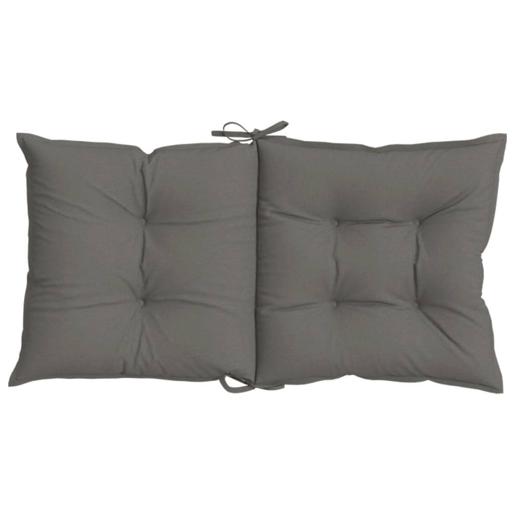 PANGIVO - Lot de 2 coussins de chaise à dossier bas polyester gris foncé 100 x 50 x 7 cm - PANGIVO - Image 7