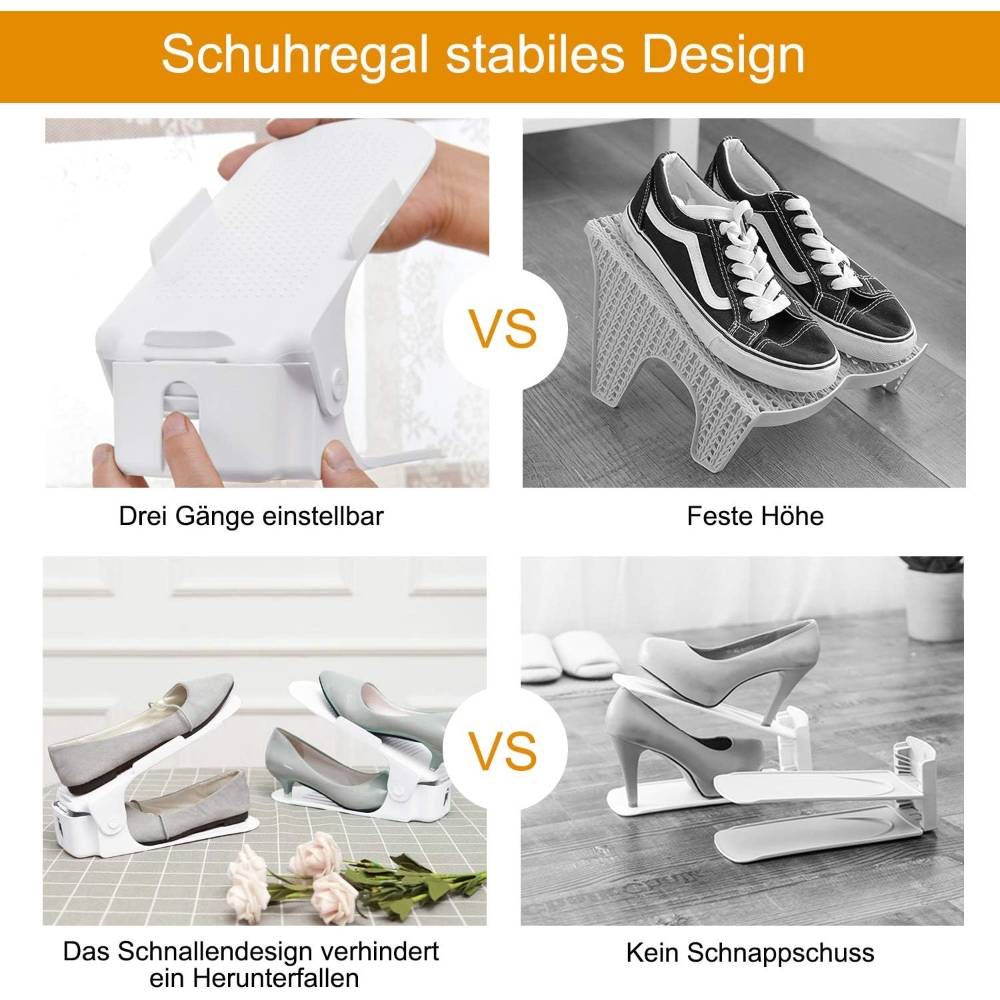 Étagère à chaussures réglable en plastique blanc - IntiMeg - Image 5