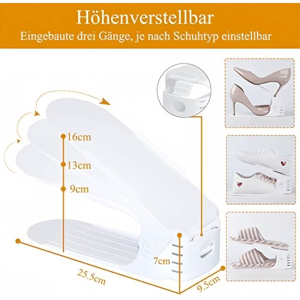 Étagère à chaussures réglable en plastique blanc - IntiMeg - Image 3