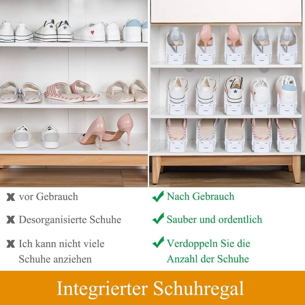 Étagère à chaussures réglable en plastique blanc - IntiMeg - Image 4