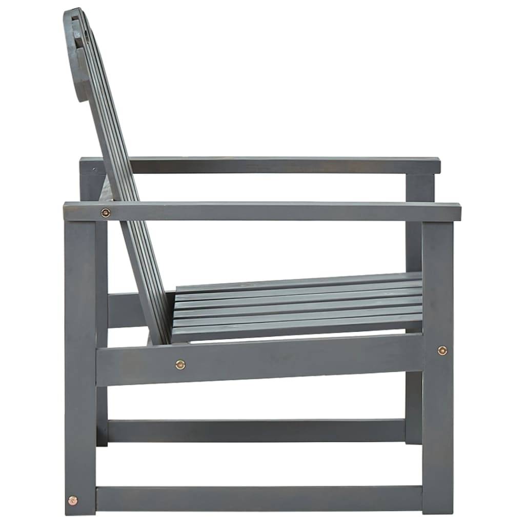 Fauteuils Bas de Jardin en Bois d'Acacia Massif avec Finition Grise Lavée Gris Lot de 2 – ComfortXL Outdoor Living - Image 4