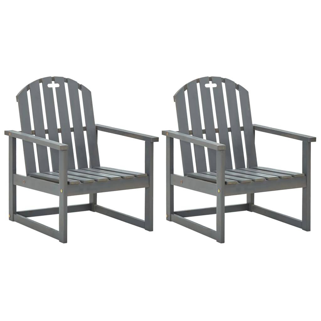 Fauteuils Bas de Jardin en Bois d'Acacia Massif avec Finition Grise Lavée Gris Lot de 2 – ComfortXL Outdoor Living