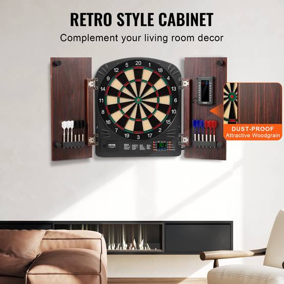 VEVOR Kit cible fléchettes, armoire avec score électrique. Tous accessoires. - Image 5