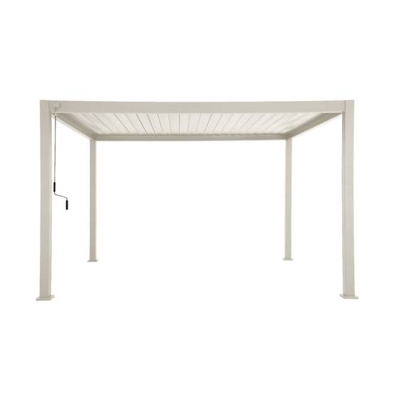 Pergola Bioclimatique beige – Triomphe – 4x3m. aluminium. à lames orientables + store 3m | sweeek - Image 3