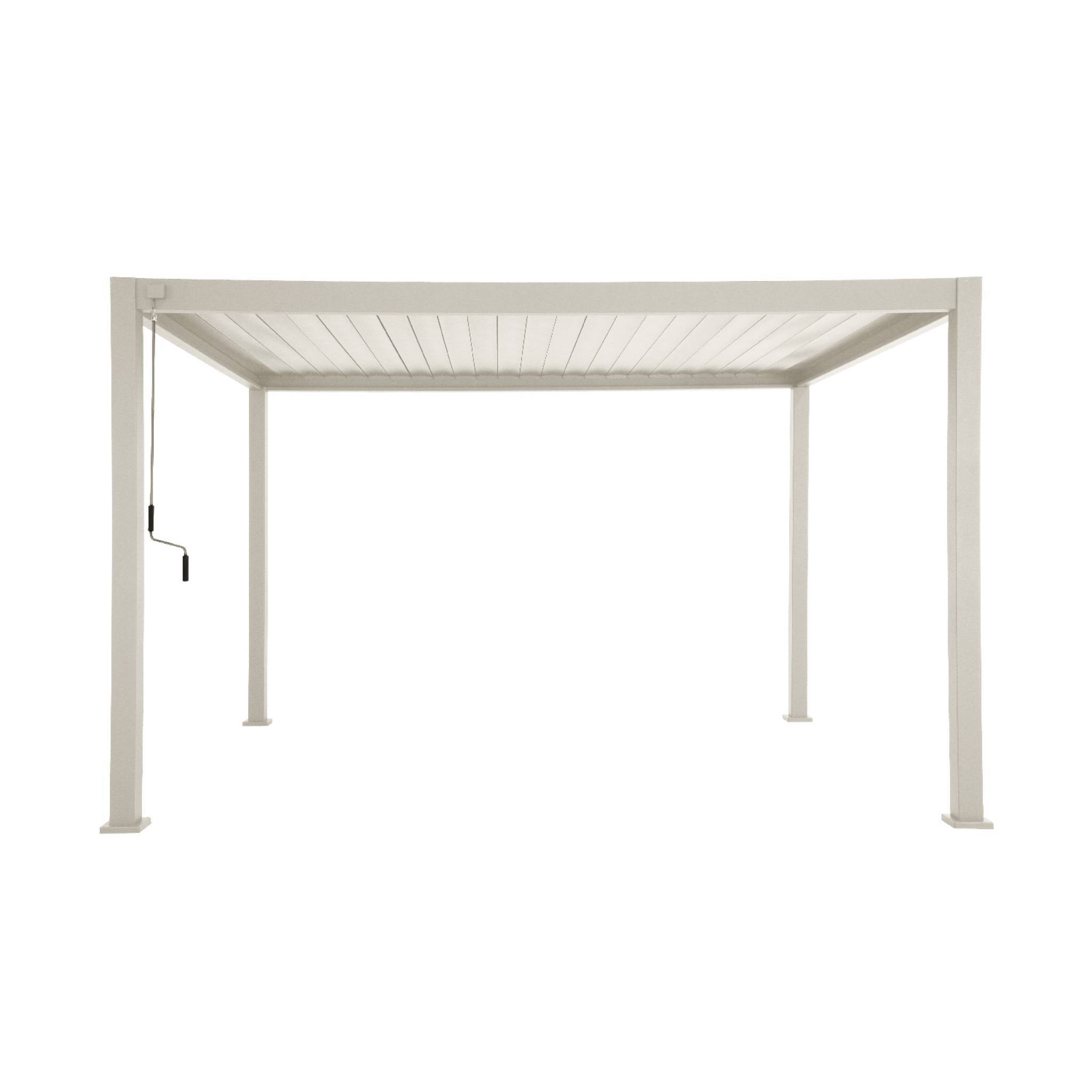 Pergola Bioclimatique beige – Triomphe – 4x3m. aluminium. à lames orientables + store 3m | sweeek - Image 3
