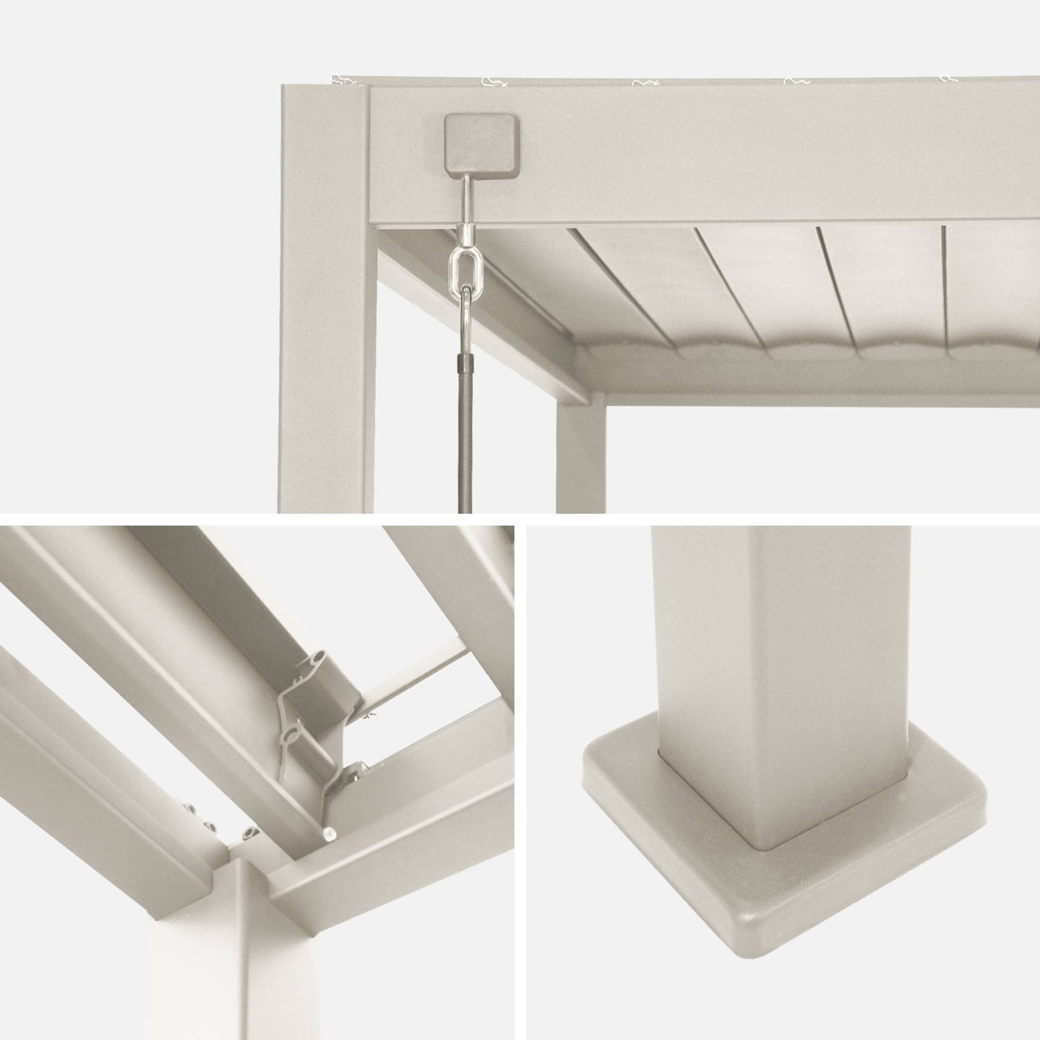 Pergola Bioclimatique beige – Triomphe – 4x3m. aluminium. à lames orientables + store 3m | sweeek - Image 6