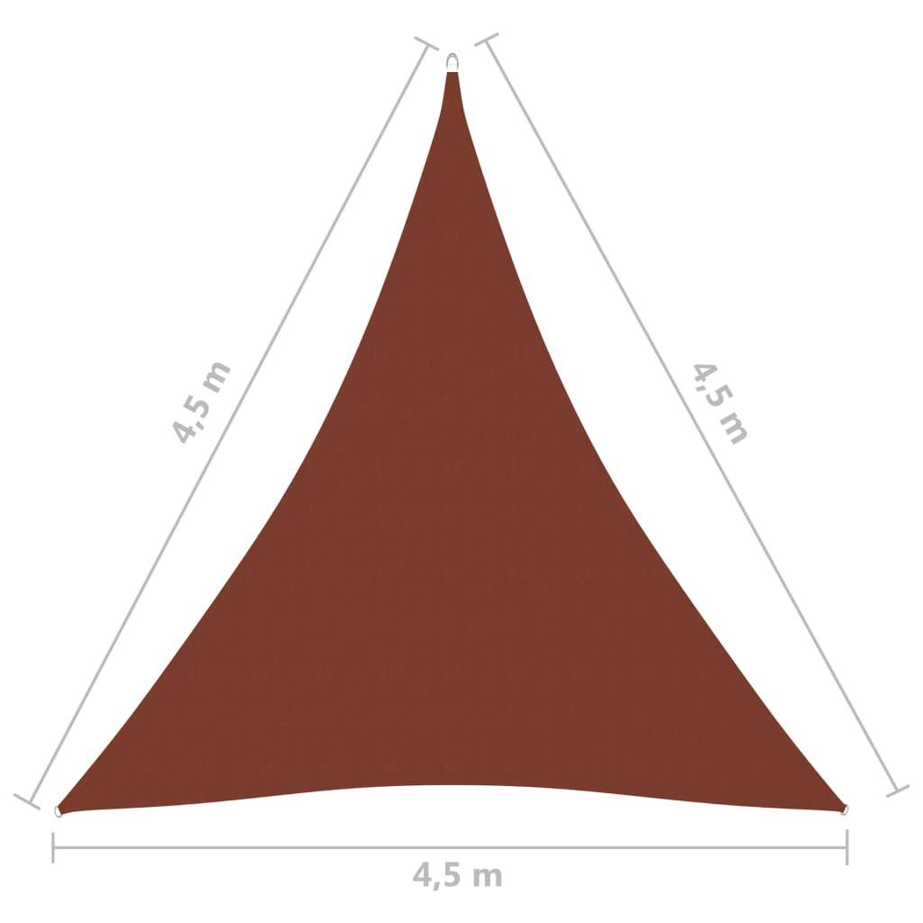 Helloshop26 - Voile toile d'ombrage parasol tissu oxford triangulaire 4,5 x 4,5 x 4,5 m marron - Image 6