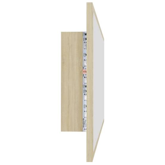Miroir led de salle de bain 100 x 8,5 x 37cm acrylique chêne sonoma - Image 3