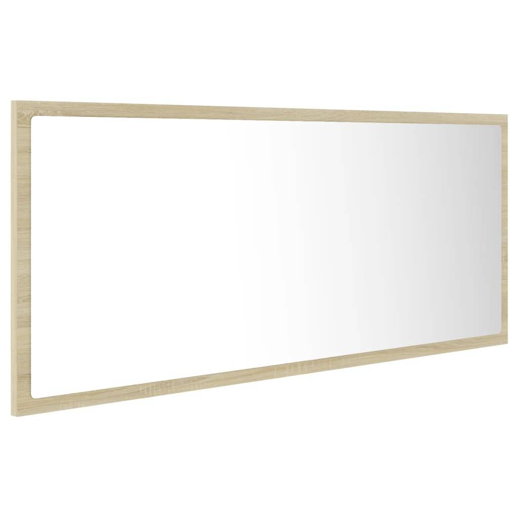 Miroir led de salle de bain 100 x 8,5 x 37cm acrylique chêne sonoma - Image 1