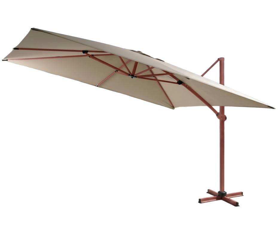 Parasol déporté 3.5x2.6m  terracotta et lin  DIAMANT - Image 5