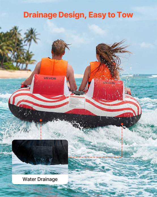 Vevor - VEVOR Bouée Tractée Engin Tractée pour Tubing 2 Passagers pour Jeux Aquatiques - Image 6