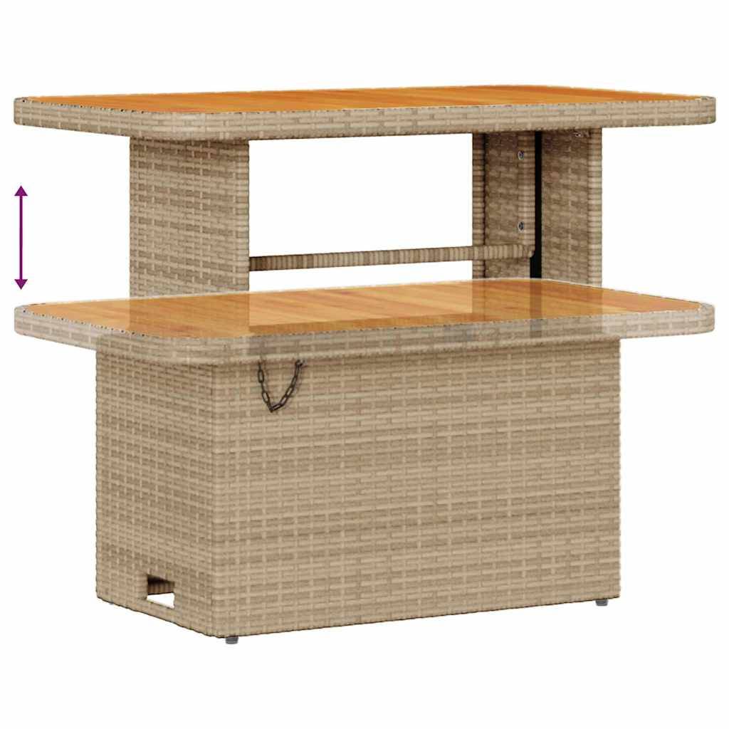 Salon Bas 9pcs Beige Résine Tressée & Acacia – Set Détente Extérieur avec Coffres – ComfortXL Outdoor Living - Image 8