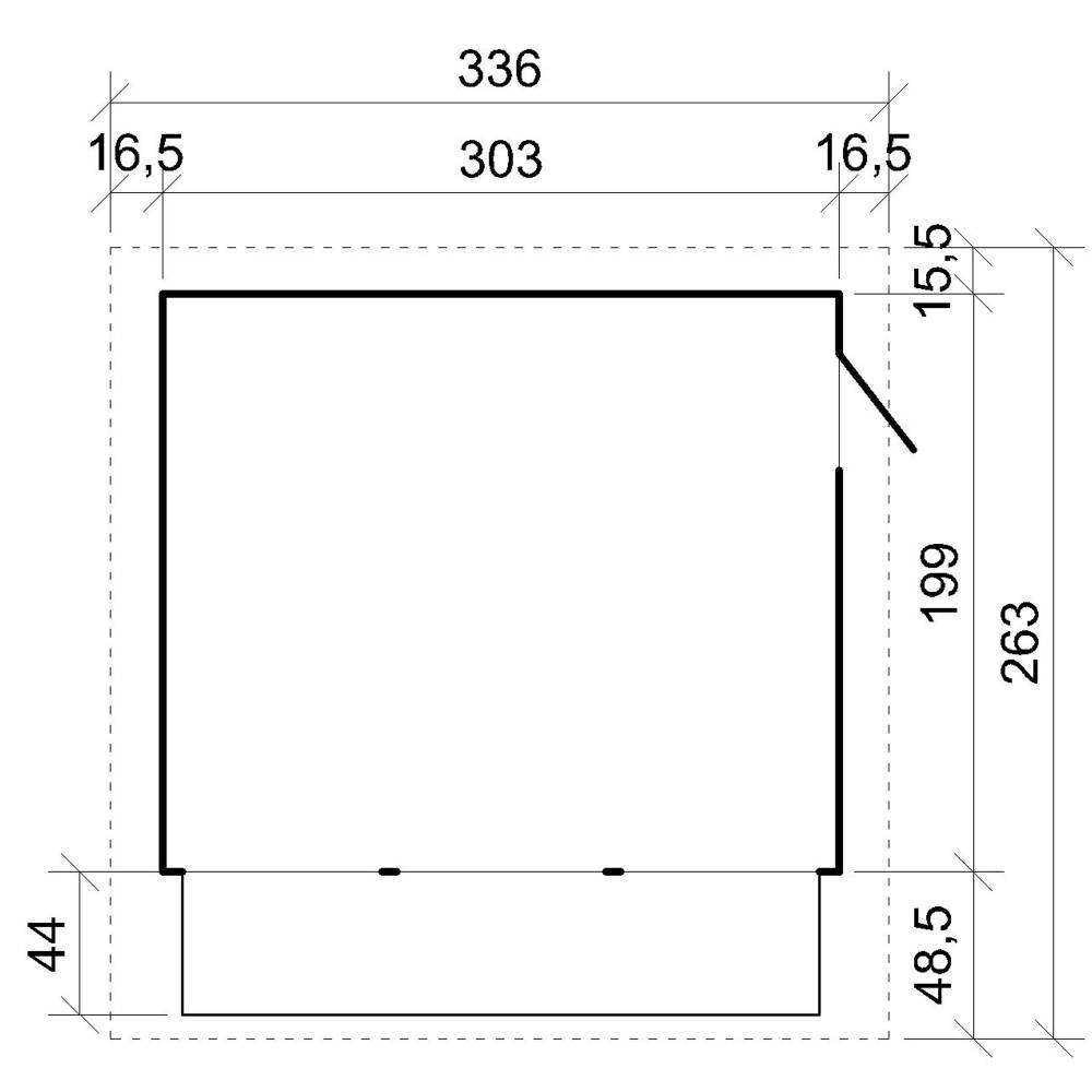 Timbela - Maison de jardin en bois H232x336x263 cm / 6 m² - Étal de marché en bois - Grand stand de vendeur avec comptoir - 17 mm d’épaisseur - Timbela M150A - Image 7