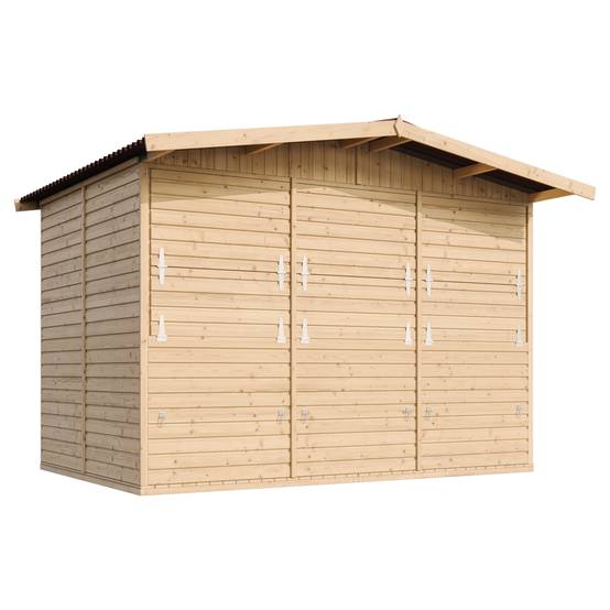 Timbela - Maison de jardin en bois H232x336x263 cm / 6 m² - Étal de marché en bois - Grand stand de vendeur avec comptoir - 17 mm d’épaisseur - Timbela M150A - Image 4