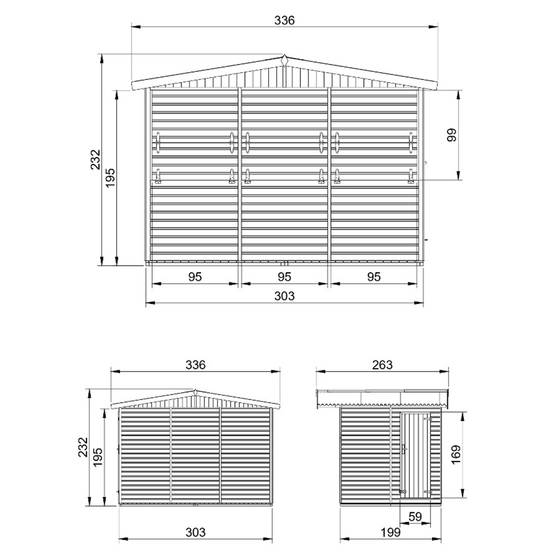 Timbela - Maison de jardin en bois H232x336x263 cm / 6 m² - Étal de marché en bois - Grand stand de vendeur avec comptoir - 17 mm d’épaisseur - Timbela M150A - Image 6