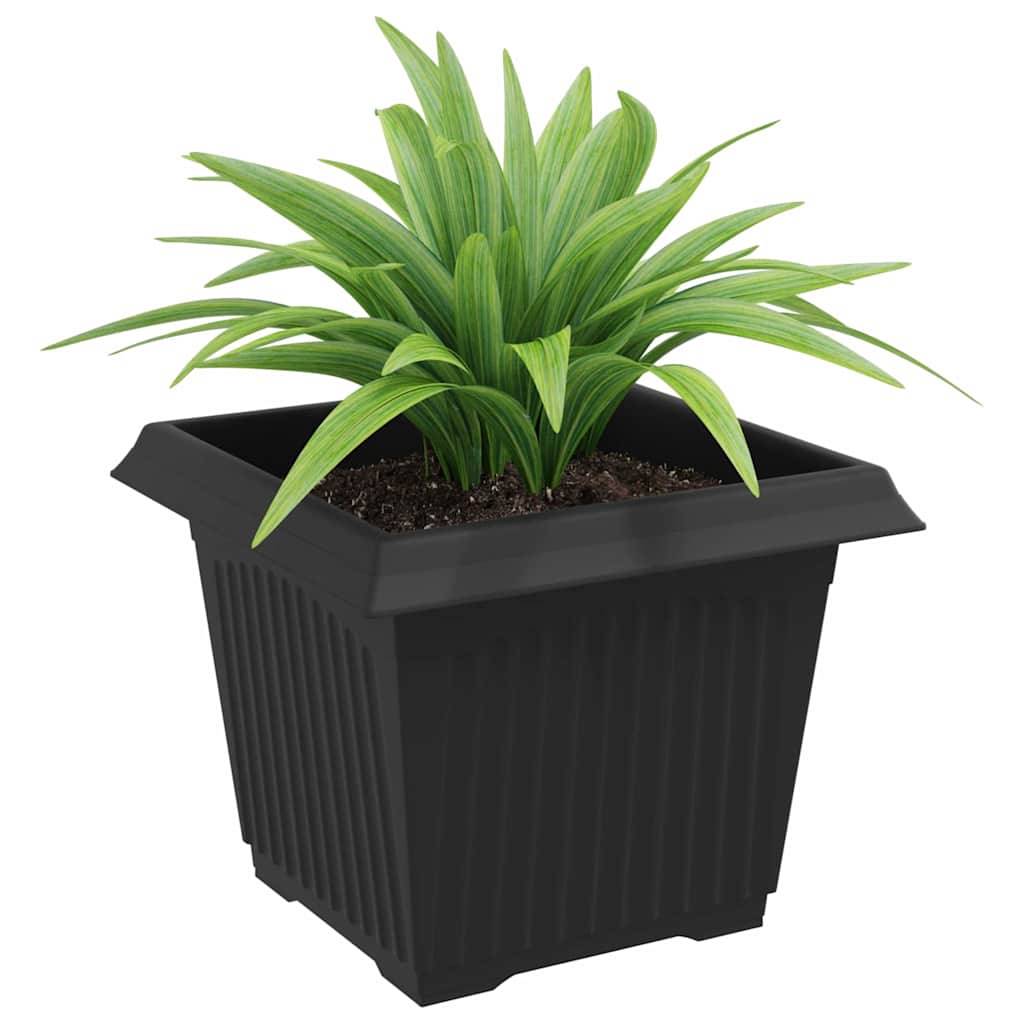 Pot de Fleurs Carré 6 pcs | Bac à fleurs Noir 43 x 43 x 33.5 cm Plastique - Image 3