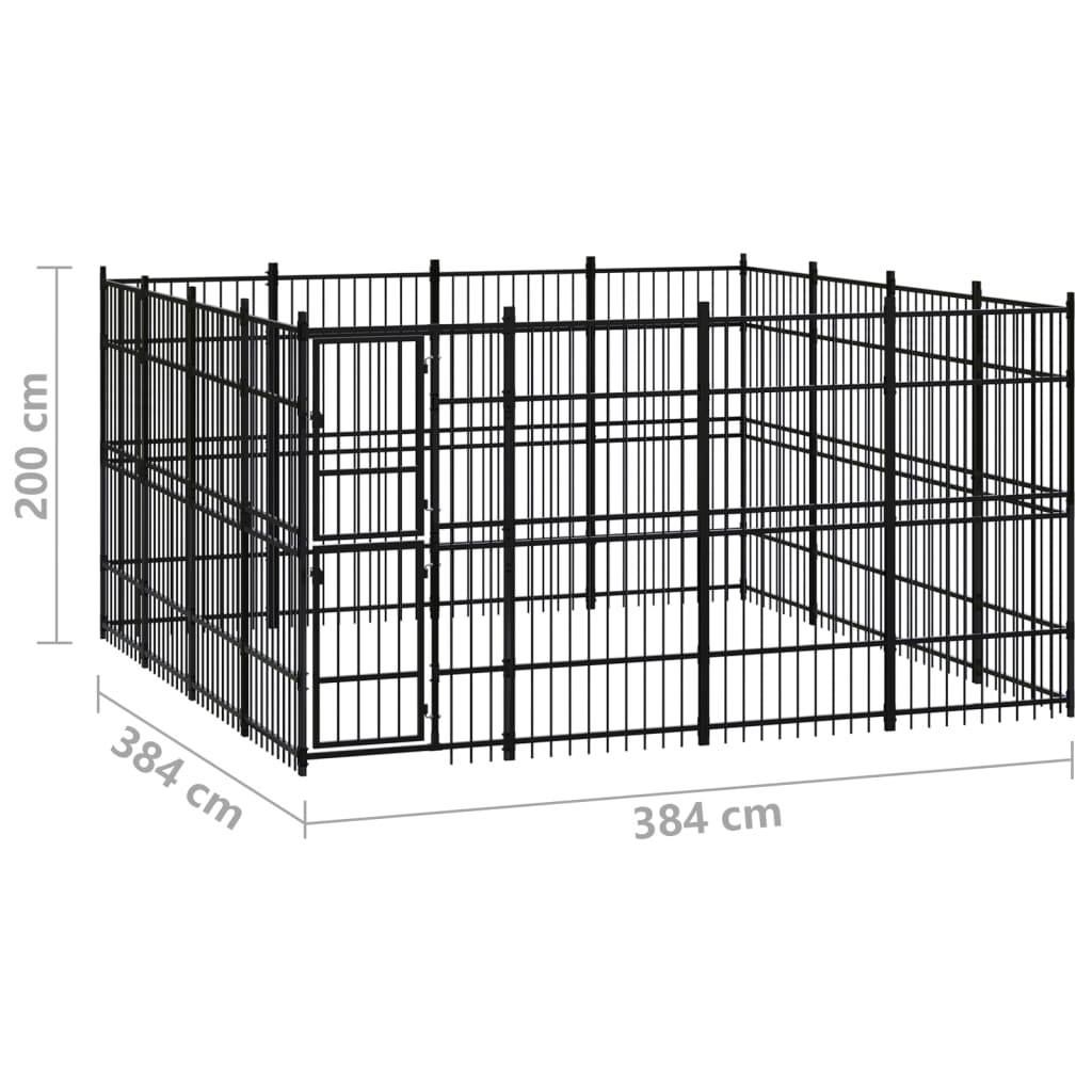 Vidaxl - Chenil d'extérieur pour chiens Acier 14,75 m² vidaXL 3097982 - Image 8