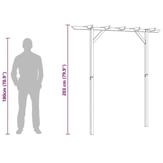 Pergola Arche Jardin Bois Pin Vert Support Rosiers 205x40x203cm - ComfortXL Outdoor Living - Image 6