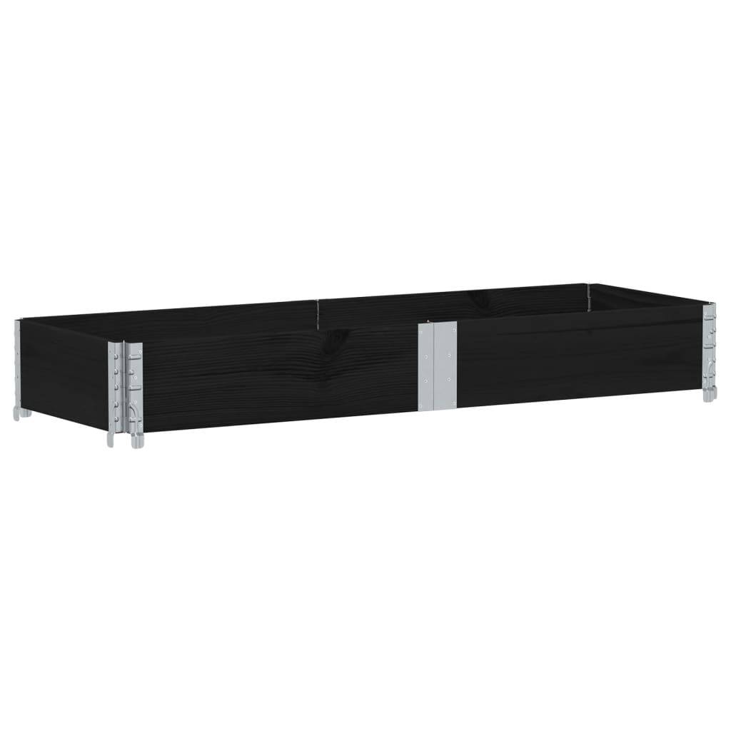 Jardinière bois de pin noir 150 x 50 x 21.5 cm - PANGIVO - Image 2