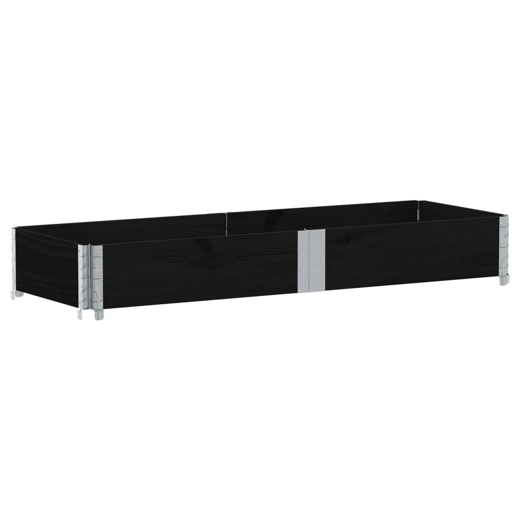 Jardinière bois de pin noir 150 x 50 x 21.5 cm - PANGIVO - Image 5