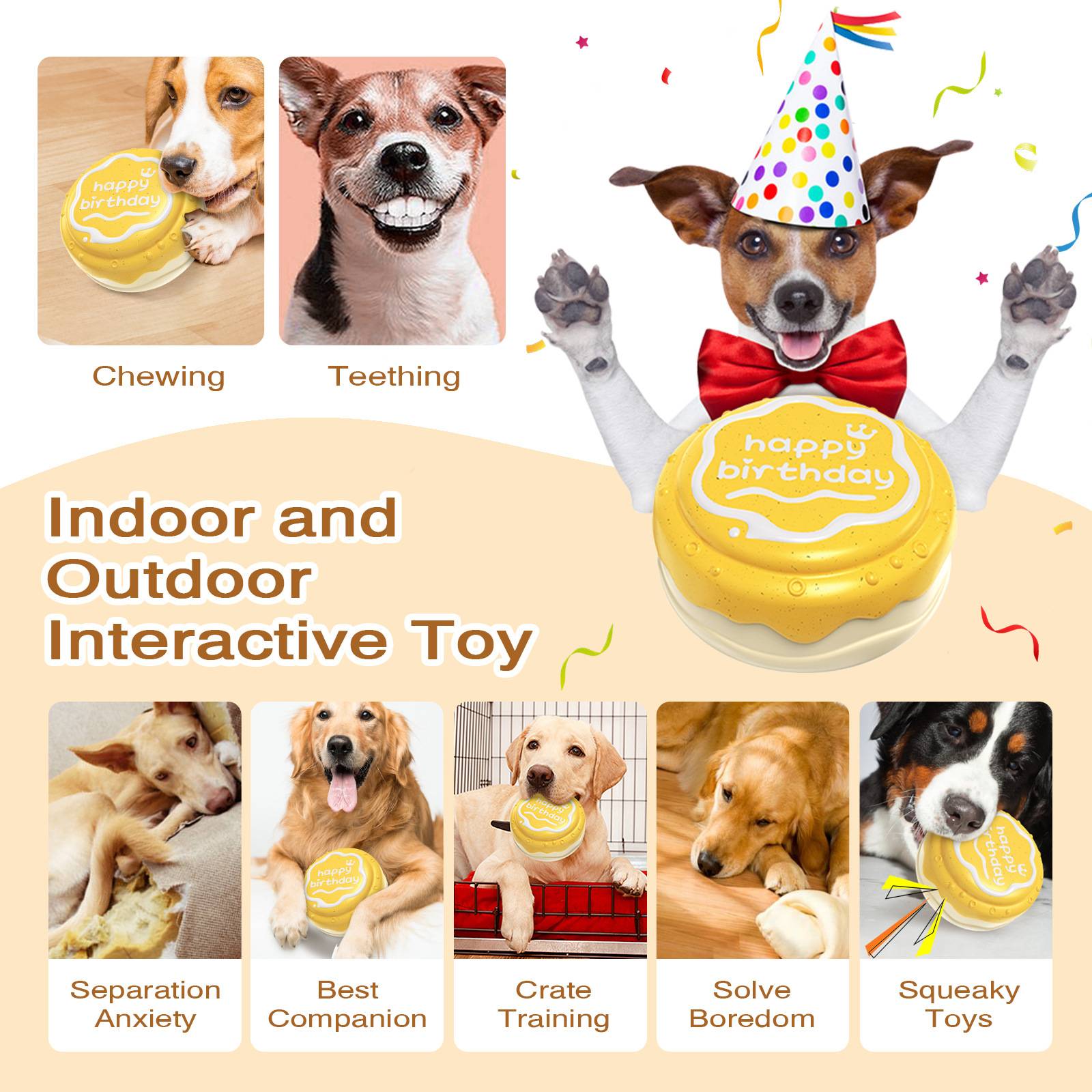 DtopbuyAge - Jouets pour mâcher pour chien Gâteau d'anniversaire - Image 3
