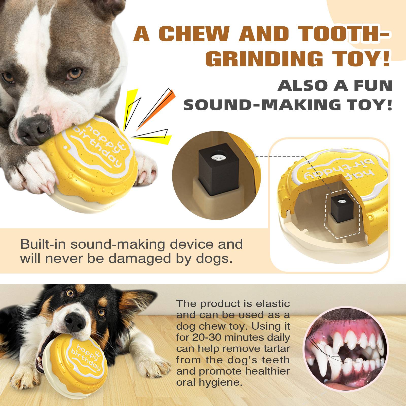 DtopbuyAge - Jouets pour mâcher pour chien Gâteau d'anniversaire - Image 2