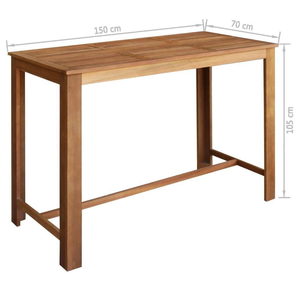 Helloshop26 - Table haute mange debout bar bistrot bois d'acacia solide 150 cm - Image 4