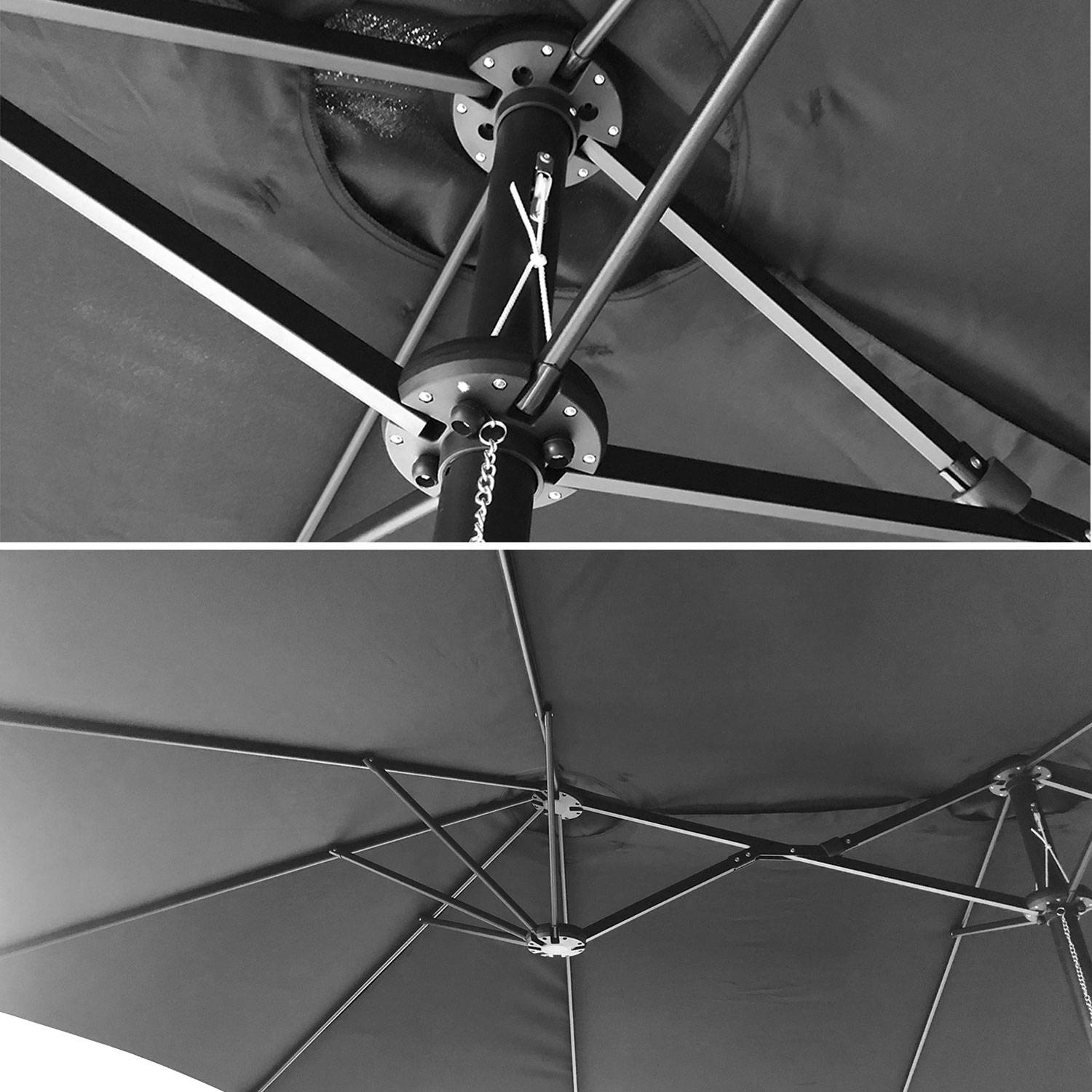 Happy Garden - Parasol double 2,7x4,6m LINAI gris - HAPPY GARDEN - Image 3