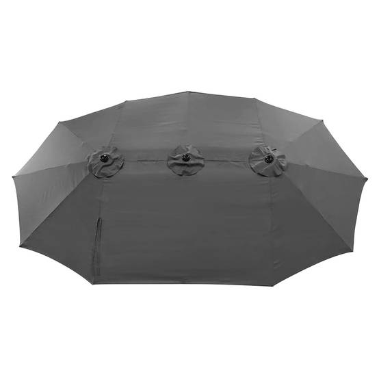 Happy Garden - Parasol double 2,7x4,6m LINAI gris - HAPPY GARDEN - Image 2