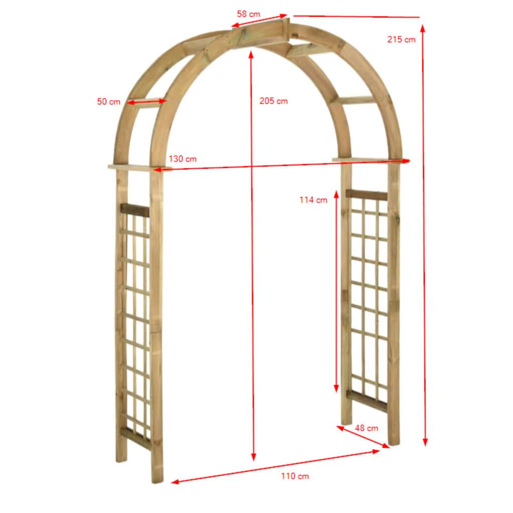 Arche de jardin - Jardinière avec treillis Bois de pin vert imprégné MI4 - Image 6