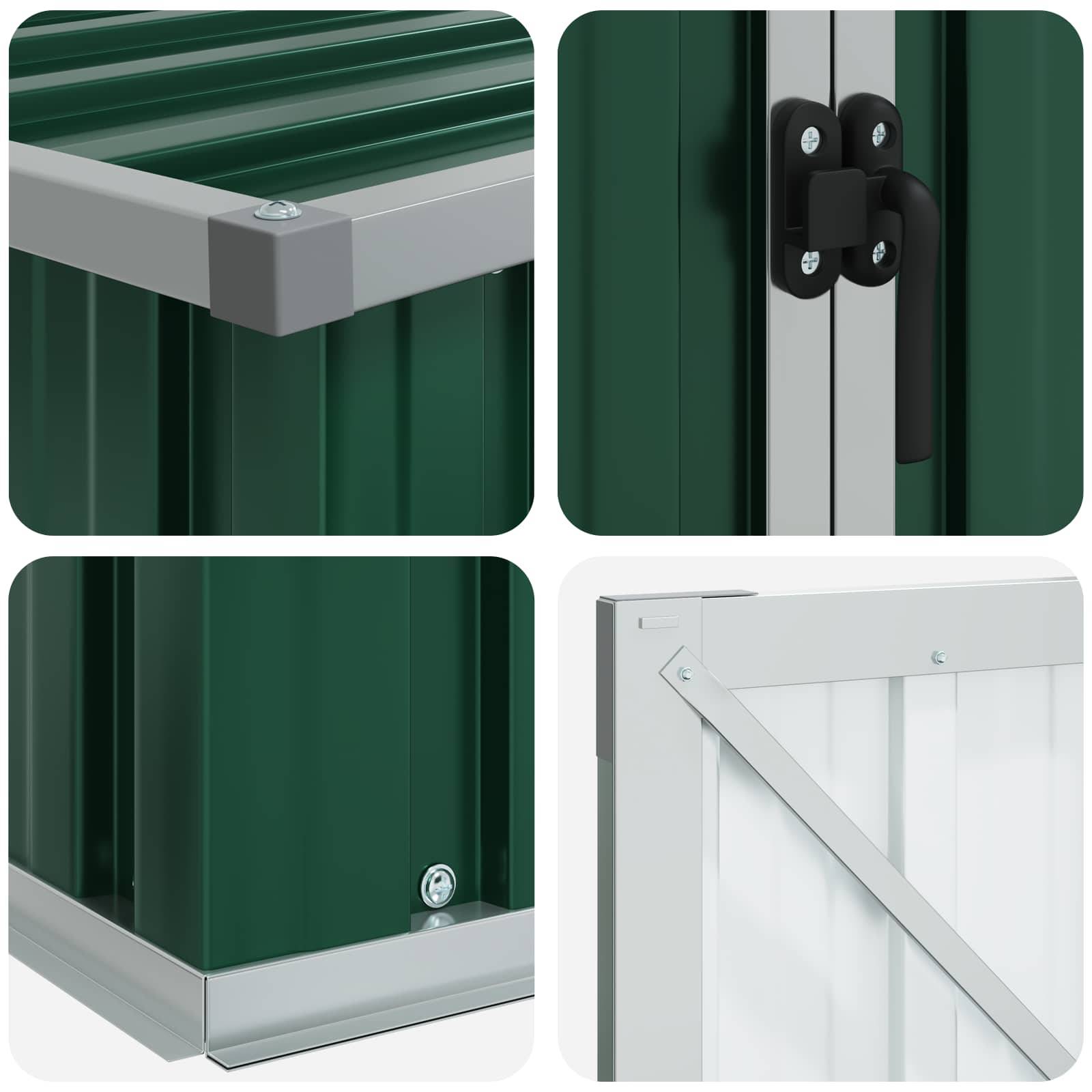 Vidaxl - Abri de jardin Vert 195x198x159 cm Métal galvanisé 3.9m² vidaXL 46253 - Image 7
