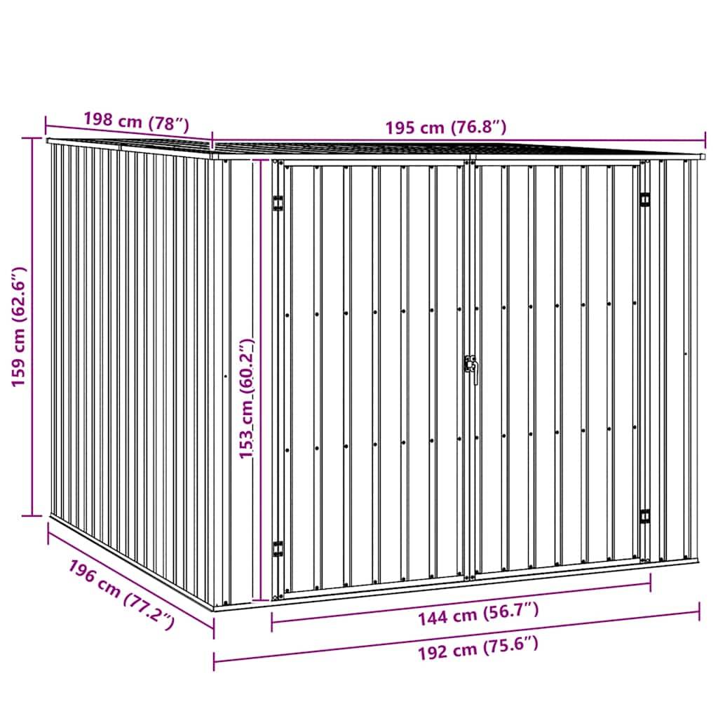 Vidaxl - Abri de jardin Vert 195x198x159 cm Métal galvanisé 3.9m² vidaXL 46253 - Image 3