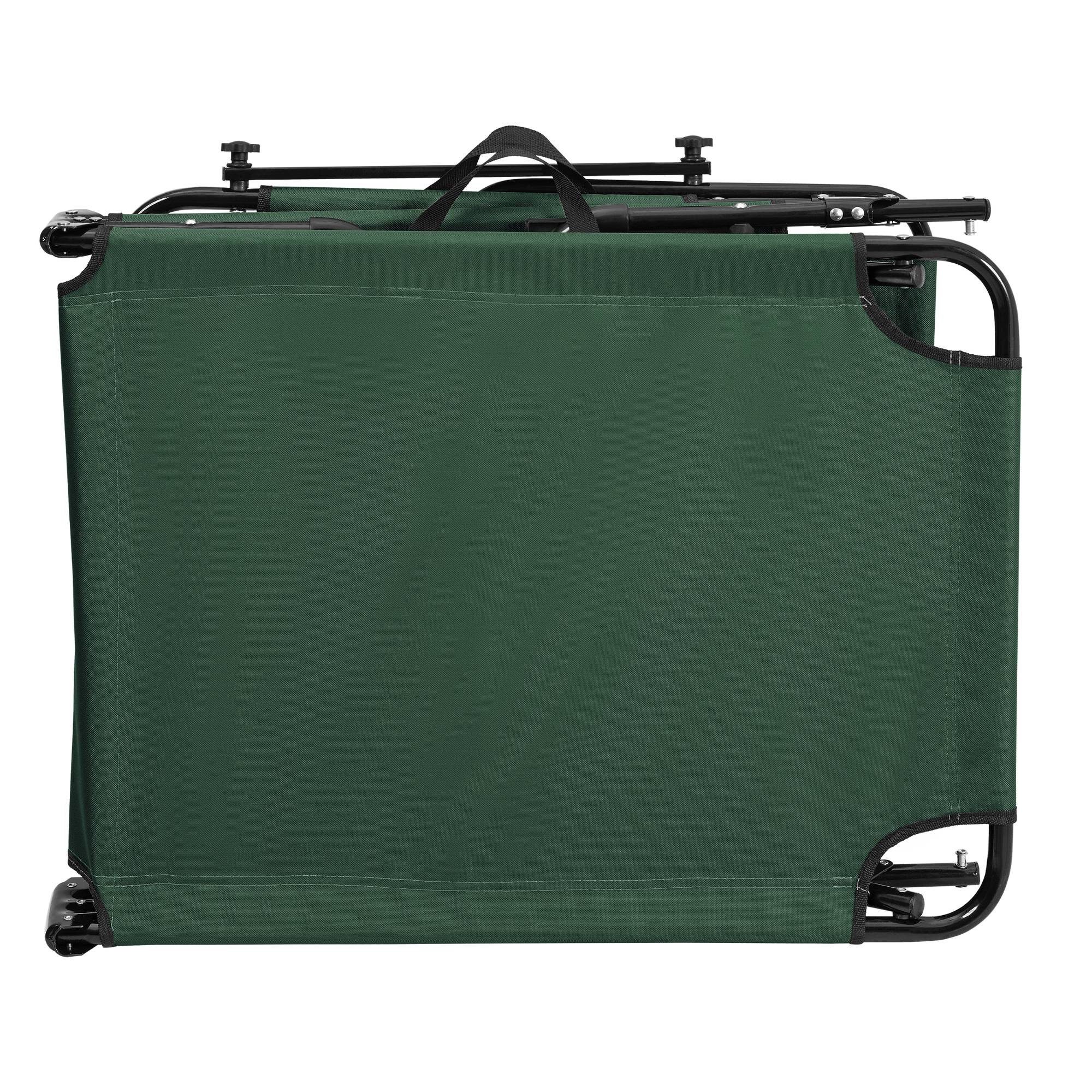 Casa.Pro - Bain de Soleil Pliable Lomeda avec Pare-soleil Vert Foncé 187 x 53 x 27 cm [casa.pro] - Image 3