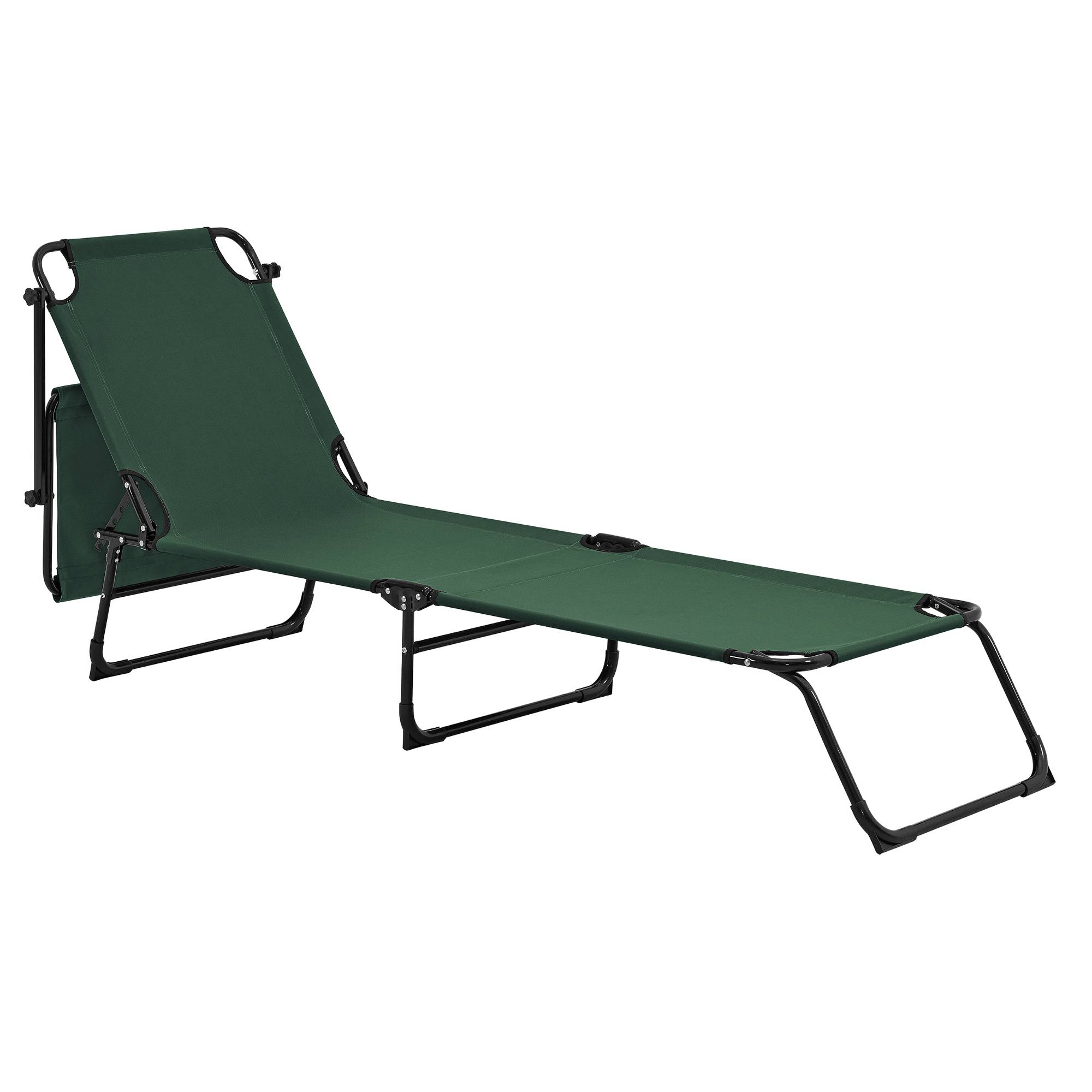 Casa.Pro - Bain de Soleil Pliable Lomeda avec Pare-soleil Vert Foncé 187 x 53 x 27 cm [casa.pro] - Image 5