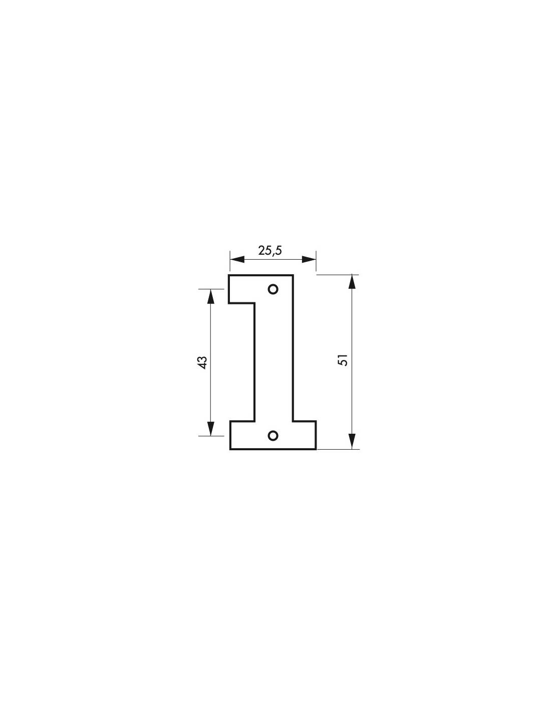 Chiffre 1, laiton, à visser, doré, H.51mm - THIRARD - Image 2