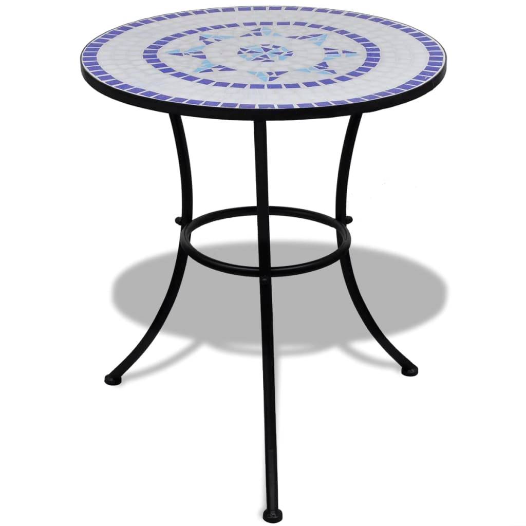 Maison Chic - Ensemble 3 pcs de bistro - Salon De Jardin - Mobilier extérieur Carreaux céramiques Bleu et blanc MI612 - Image 2