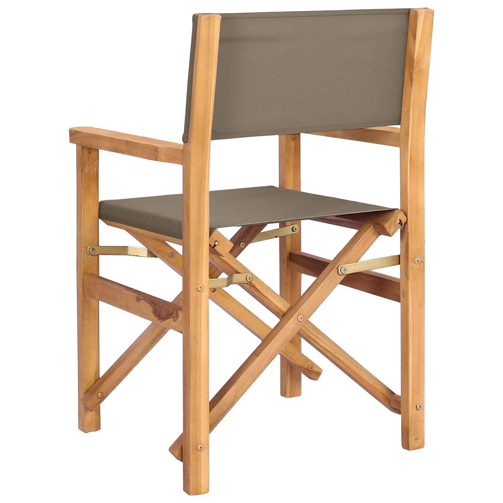 Chaise de directeur teck et polyester marron 56 x 54 x 87 cm - PANGIVO - Image 6