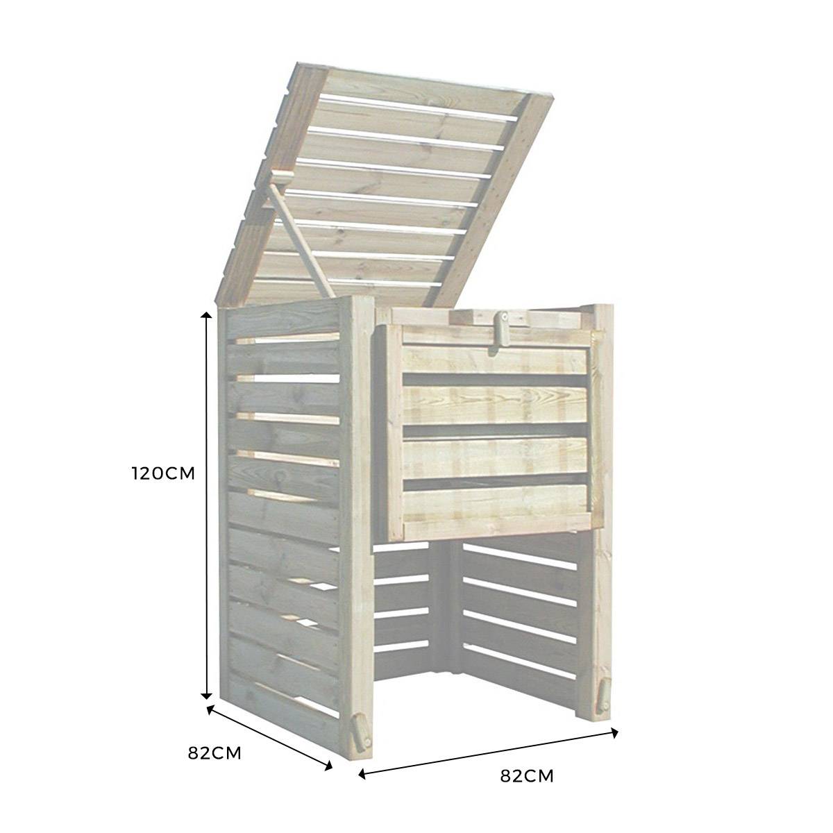 Composteur en bois Colorado grand modèle - 800 L - Cémonjardin - Image 2