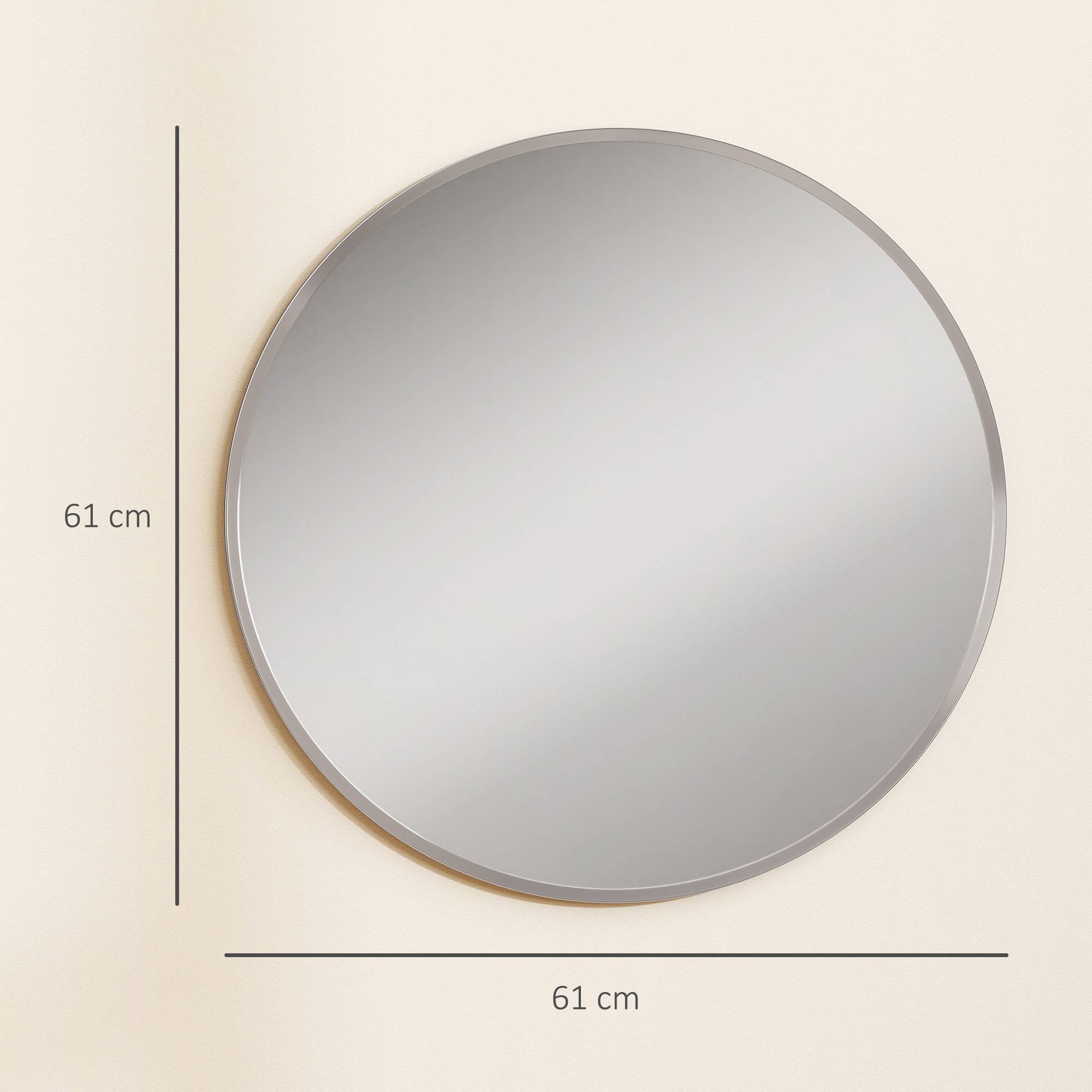 Sans Marque - Miroir mural design moderne 61x61 cm argent - Image 5