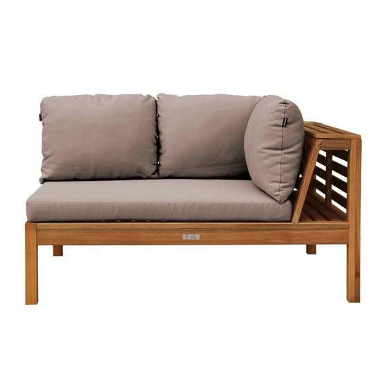 Oviala - Canapé droit de jardin bas en bois d'eucalyptus taupe Maupiti - Oviala - Image 4