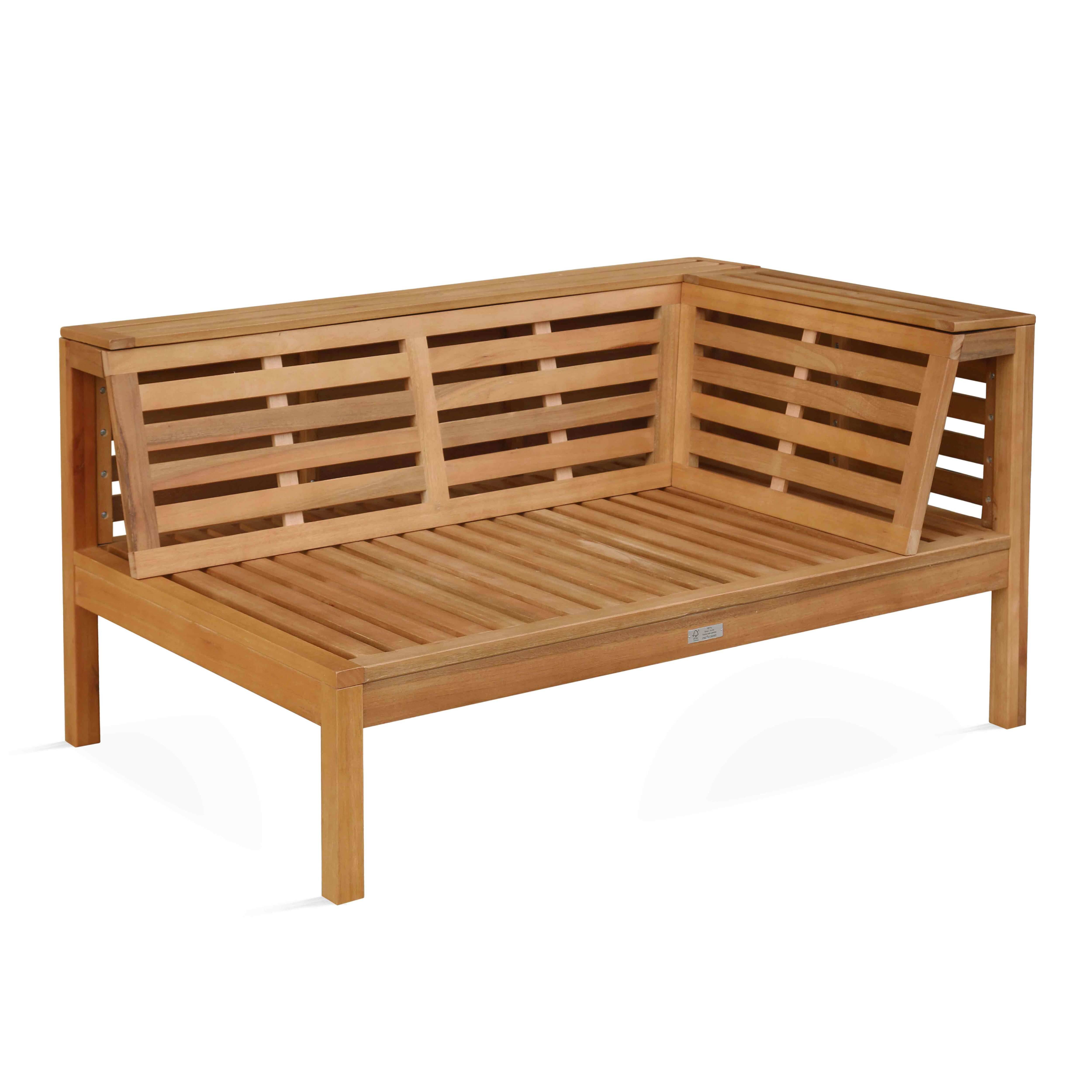 Oviala - Canapé droit de jardin bas en bois d'eucalyptus taupe Maupiti - Oviala - Image 3