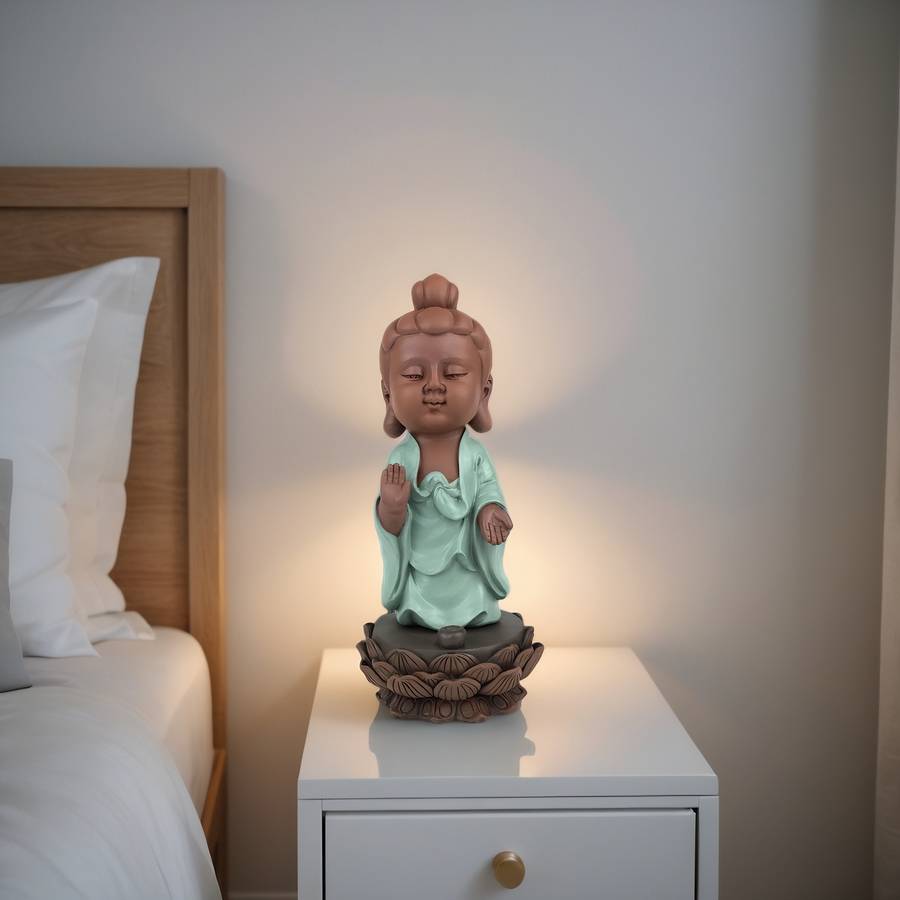 Zen Light - Statue Bouddha Porte-Encens Dipamkara - Bouddha Mytique-Fabrication Artisanale -Déco FengShui-Idée Cadeau-H25cm–Zen'Light - Image 8