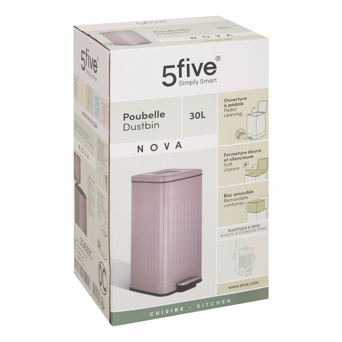Poubelle Nova avec Pedale 30L 35x27x58 cm - 5five - Image 2