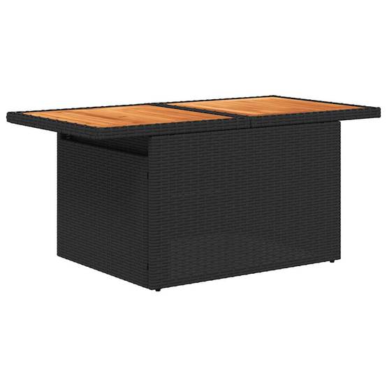 Set Canapé Jardin 6 pcs Résine Tressée Table Levable Pouf Rangement Coussins Moelleux Extérieur Noir – ComfortXL Outdoor Living - Image 5