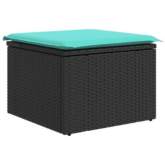 Set Canapé Jardin 6 pcs Résine Tressée Table Levable Pouf Rangement Coussins Moelleux Extérieur Noir – ComfortXL Outdoor Living - Image 6