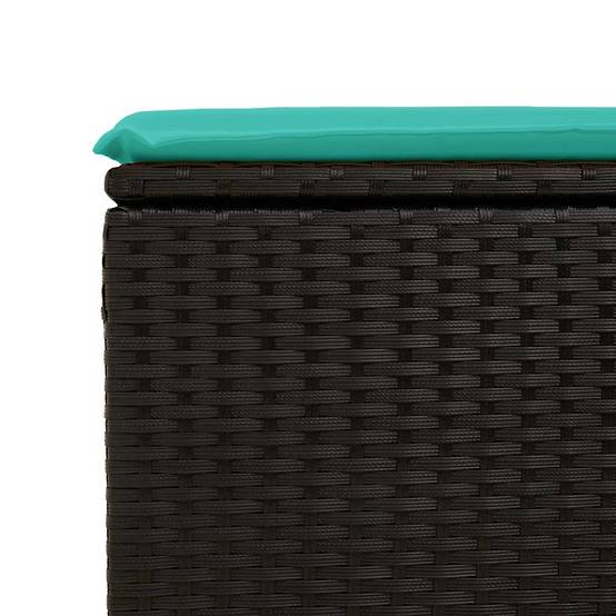 Set Canapé Jardin 6 pcs Résine Tressée Table Levable Pouf Rangement Coussins Moelleux Extérieur Noir – ComfortXL Outdoor Living - Image 7
