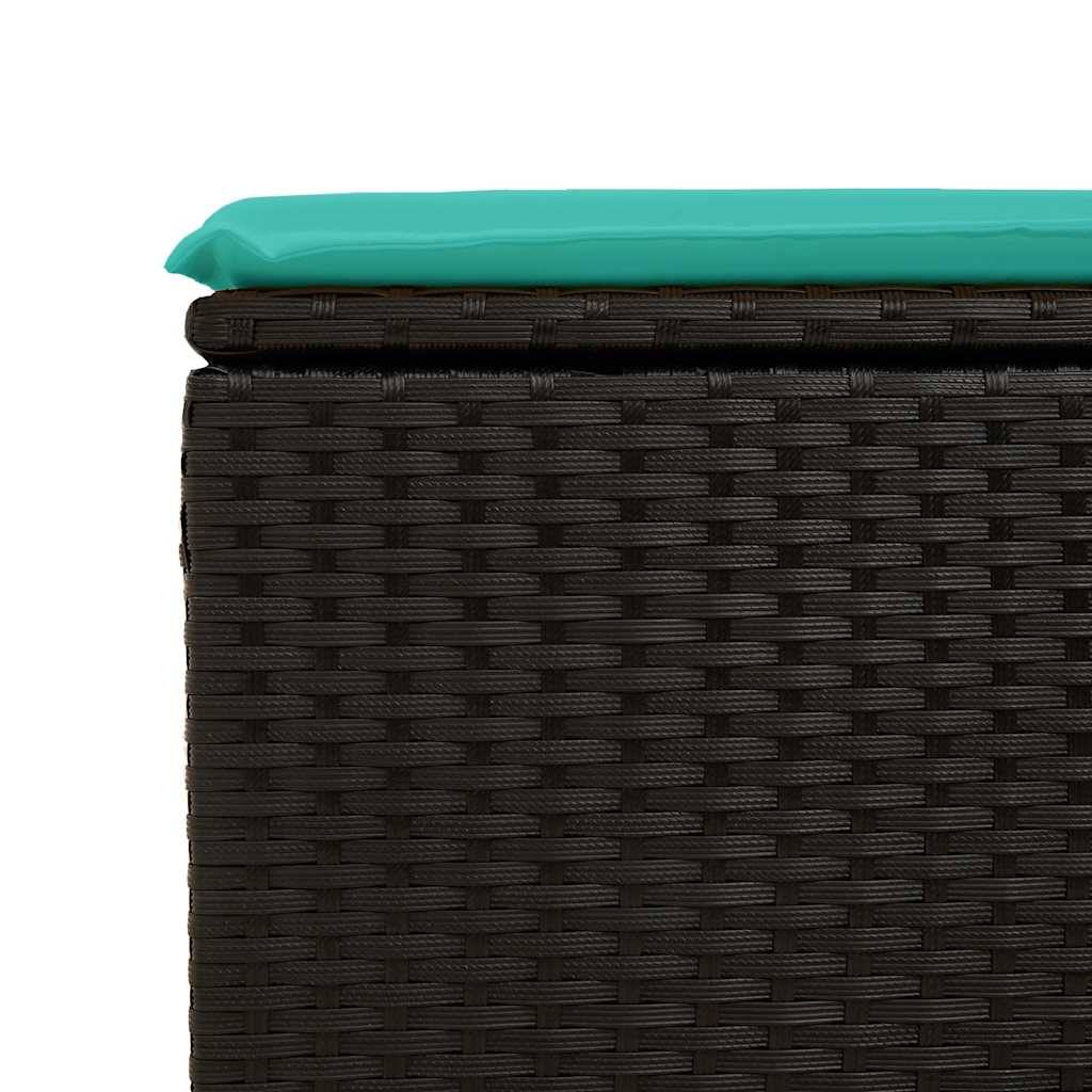 Set Canapé Jardin 6 pcs Résine Tressée Table Levable Pouf Rangement Coussins Moelleux Extérieur Noir – ComfortXL Outdoor Living - Image 7