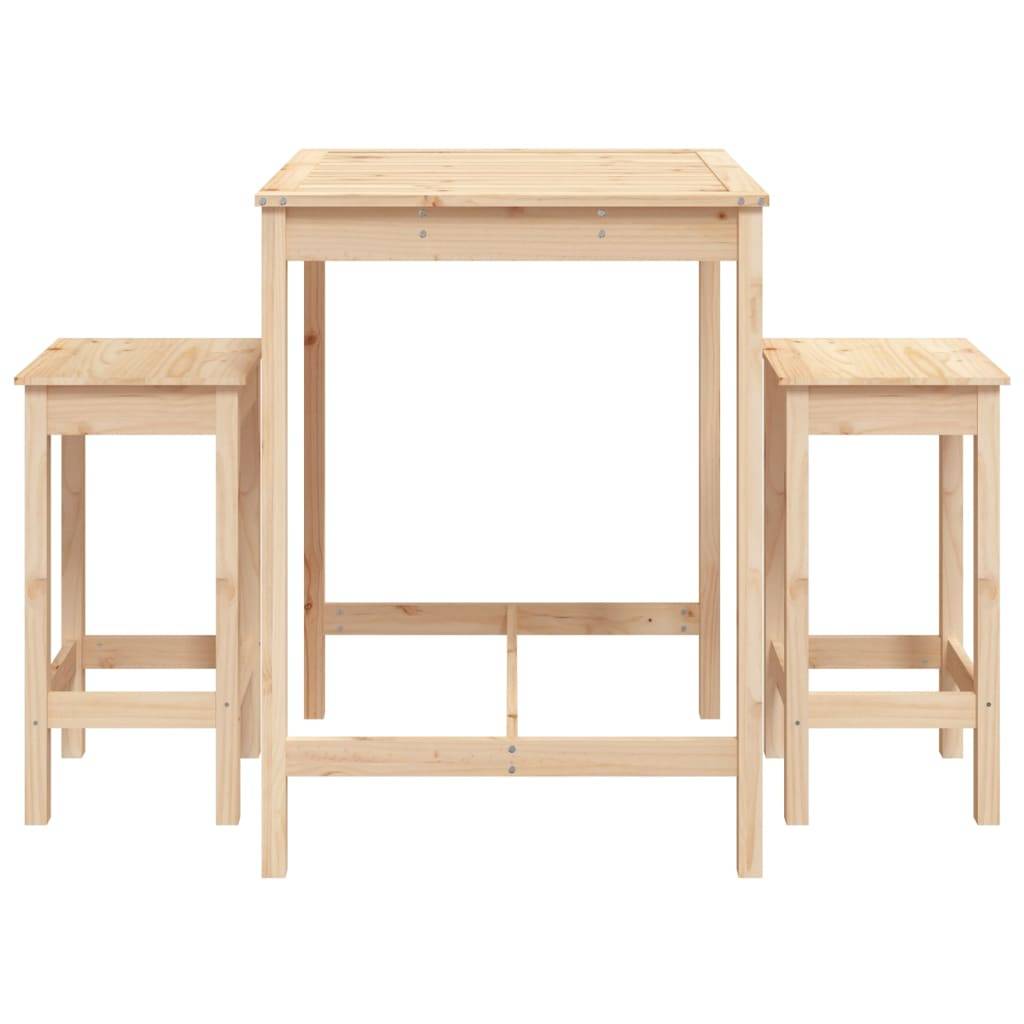 Helloshop26 - Ensemble de bar de jardin 3 pièces bois de pin massif - Image 2