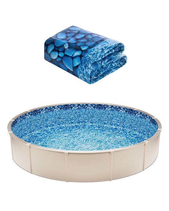 Vevor - VEVOR Doublure piscine ronde 549x120 cm, vinyle 0,32 mm, résistante au chlore et aux UV, compatible perles/J, 2 patchs inclus. - Image 1