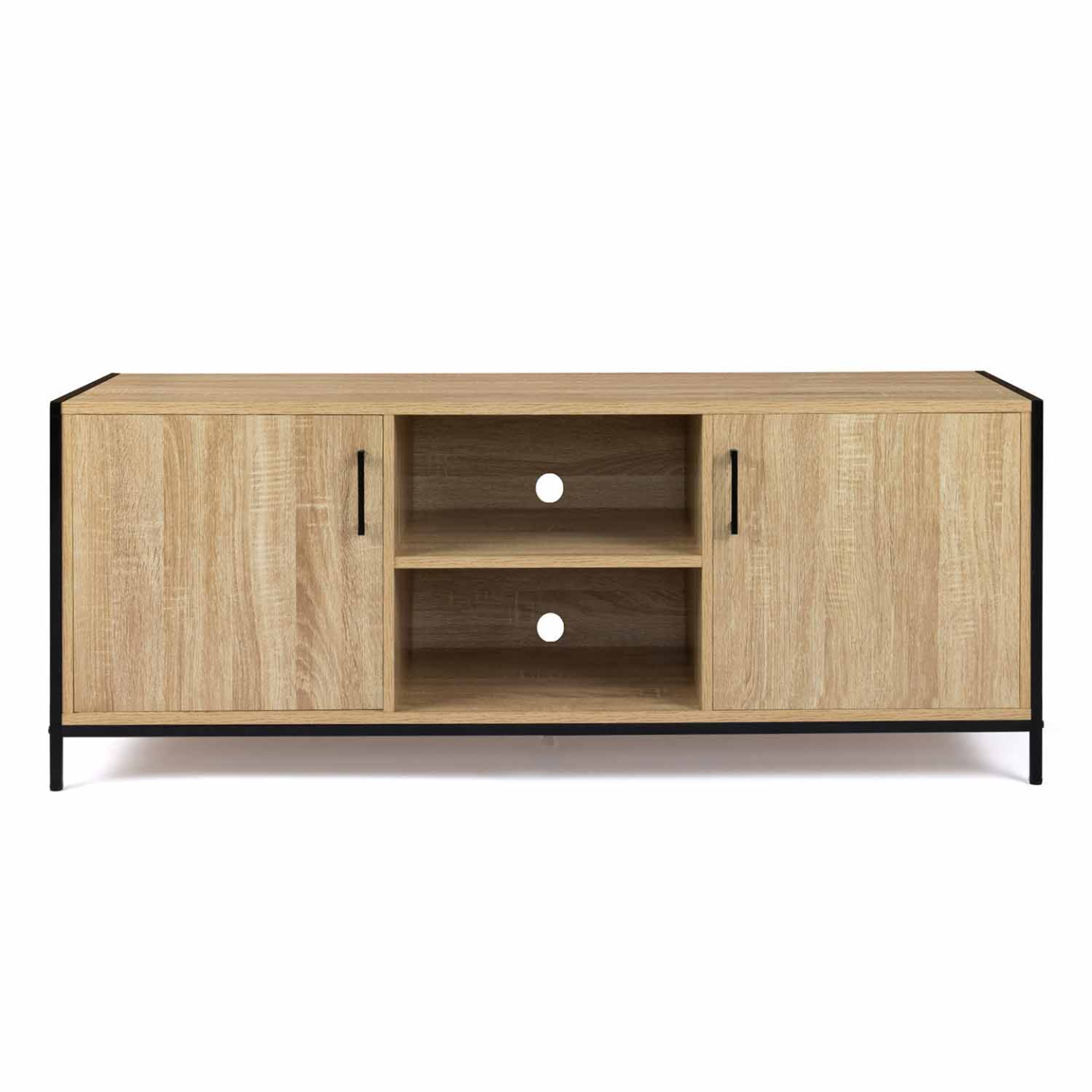 Meuble TV 140 cm DETROIT 2 portes design industriel - Image 3
